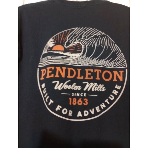Pendleton Shirt‎ Men's Medium Navy Tshirts Waves Adventure - Picture 4 of 6